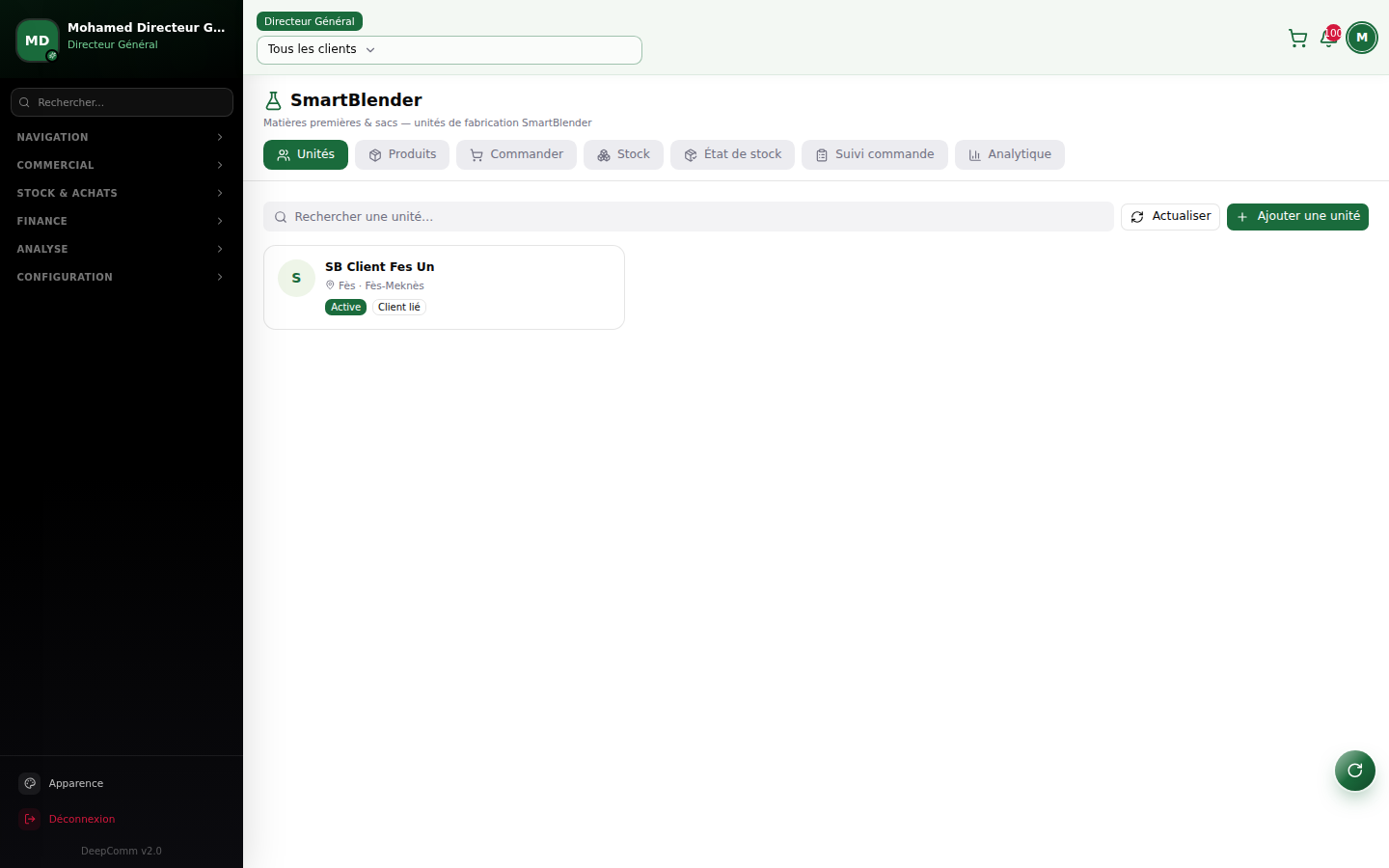 Capture du module SmartBlender dans DeepComm